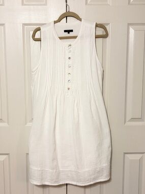 NWOT Quince White Ivory Organic Cotton Sleeveless Dress M